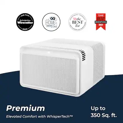 OUR PICK Ebe Sew Serk 2 cimcs Wirecutter 2025 HOME AWARDS 2023 APARTMENT the THERAPY 2024 BEST 2024 BEST list CONDITIONERS WINDOW AIR TIME BEST INVENTIONS 2023 68" Premium Elevated Comfort with WhisperTech™ Up to 350 Sq. ft.