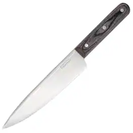 Martha Stewart - Everyday 8 Inch Stainless Steel Chef Knife with Wood Handle - Dark Gray