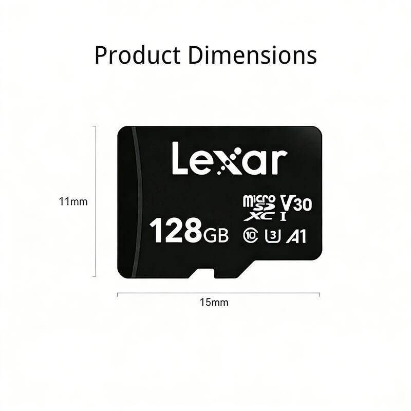 Product Dimensions: 11mm x 15mm

Lexar microSD V30 XC I 128GB U3 A1