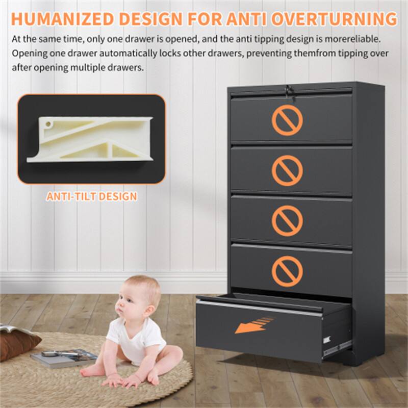 HUMANIZED DESIGN FOR ANTI OVERTURNING

At the same time, only one drawer is opened, and the anti tipping design is more reliable. Opening one drawer automatically locks other drawers, preventing them from tipping over after opening multiple drawers.

ANTI-TILT DESIGN