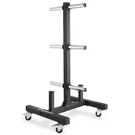 Philosophy Gym - Rolling Olympic / Bumper Weight Plate Tree - Commercial Storage Rack - Black
