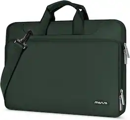 mosiso - 360 Protective Laptop Bag 17.3 inch, Computer Carrying Case with Shoulder Strap for Dell XPS/HP Pavilion/Acer/Alienware - Emerald Green