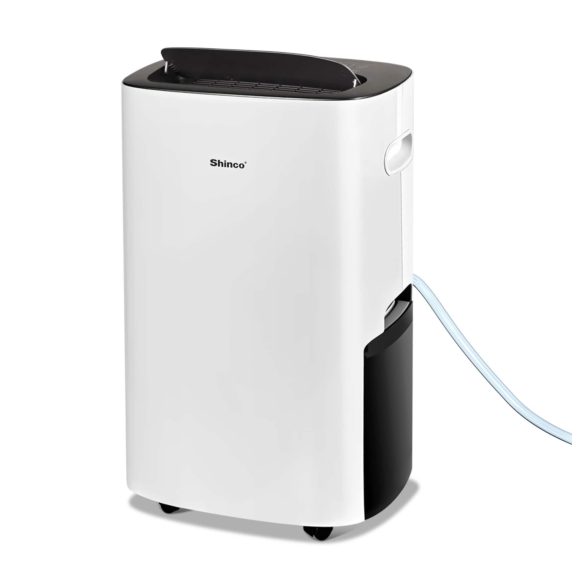Edendirect - 85 pt. 5,000 sq.ft. Portable Dehumidifier in White, with Auto Defrost, Variable Speeds, Continuous Run, 24H Timer