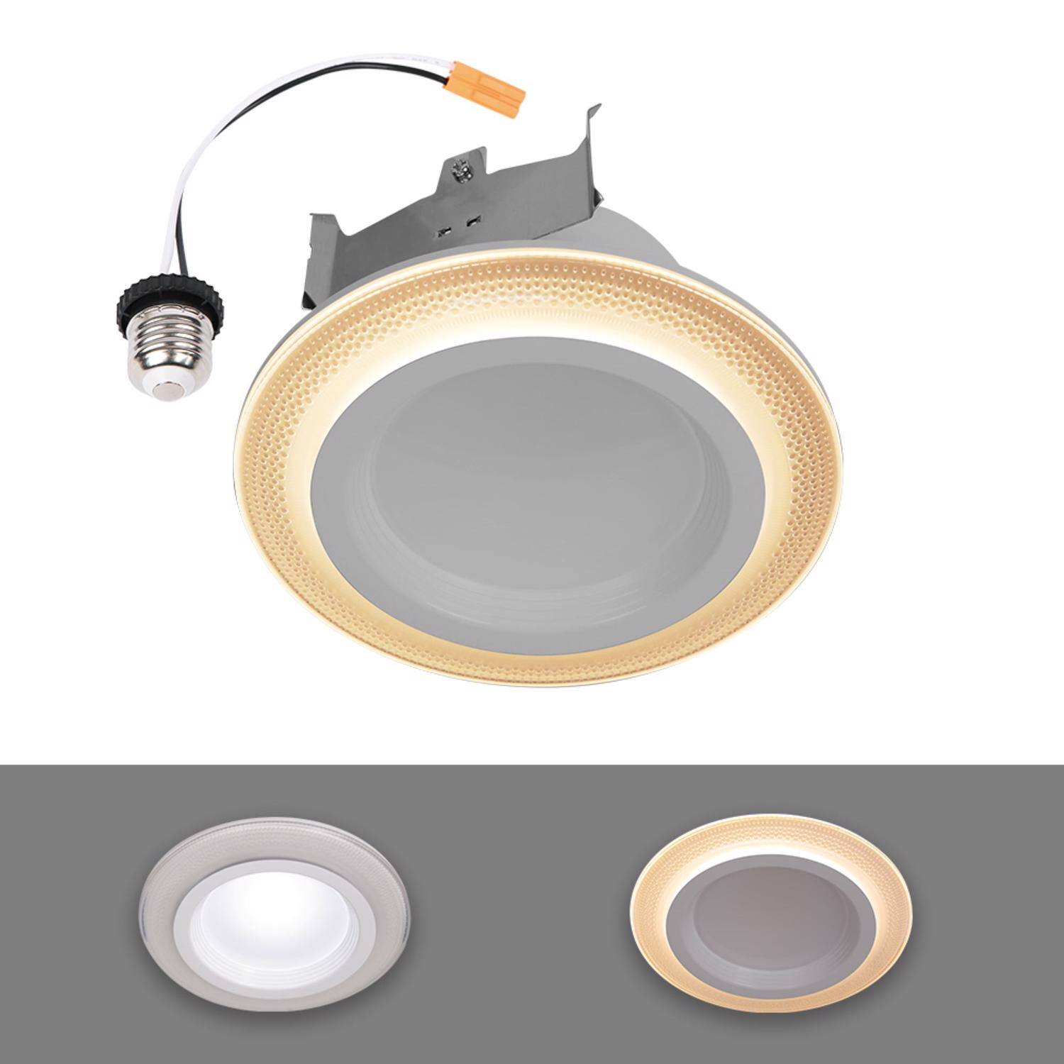 Front. Halo - Halo Warm White 4 in. W LED Recessed Downlight with Nightlight Trim 9.5 W.
