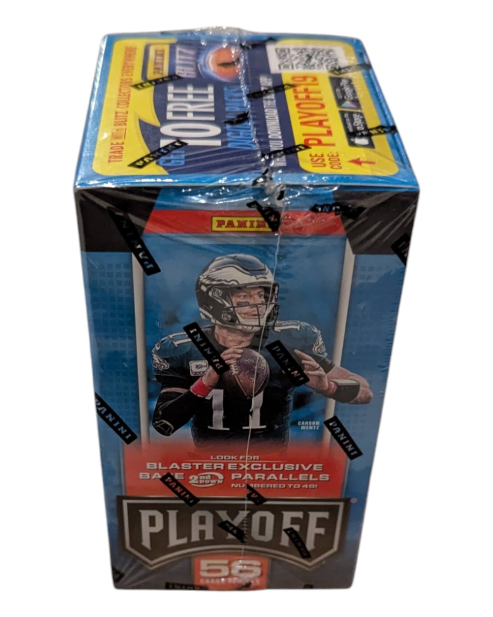 HITZ COLLECTORS PLETS TRADE E BUTZ PANENT POFRE DIGT UVNO  
PLAYOFF19 PL 19 USE CODE: PAKIM PANINI PAN PENINI PA PAN IN ANINI 11 CARSON WENIZ PANINI LODK FOR BLASTER EXCLUSIVE BA E mel PARALLELS 2 MAOE NU BERED TD 40 PANIKI V PLAYOFF 56  

---

**Corrected Text:**

HITZ COLLECTORS PLETS TRADE E BUTZ PANENT POFRE DIGT UVNO  
PLAYOFF19 PL 19 USE CODE: PAKIM PANINI PAN PENINI PA PAN IN ANINI 11 CARSON WENIZ PANINI LODK FOR BLASTER EXCLUSIVE BA E mel PARALLELS 2 MAOE NU BERED TD 40 PANIKI V PLAYOFF 56  

---

**Text from the Image:**

- 10 FREE
- TRADE IN BLITZ COLLECTORS
- PLAYOFF19
- USE CODE:
- PANINI
- CARSON WENZ
- BLASTER EXCLUSIVE
- PARALLELS
- LIMITED TO 491
- PLAYOFF