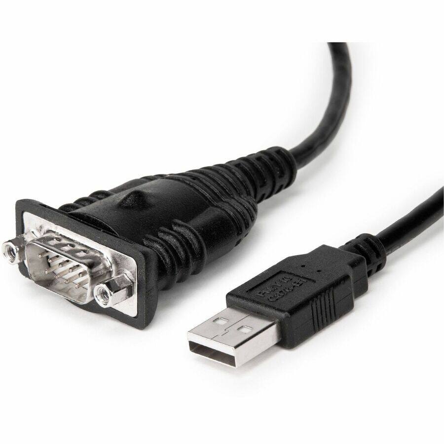 Alt View 4. Rocstor - Rocstor 1 ft USB to Serial Adapter Cable w/ COM Retention - 1 ft Serial/USB Data Transfer Cable for Notebook, Desktop - Black.
