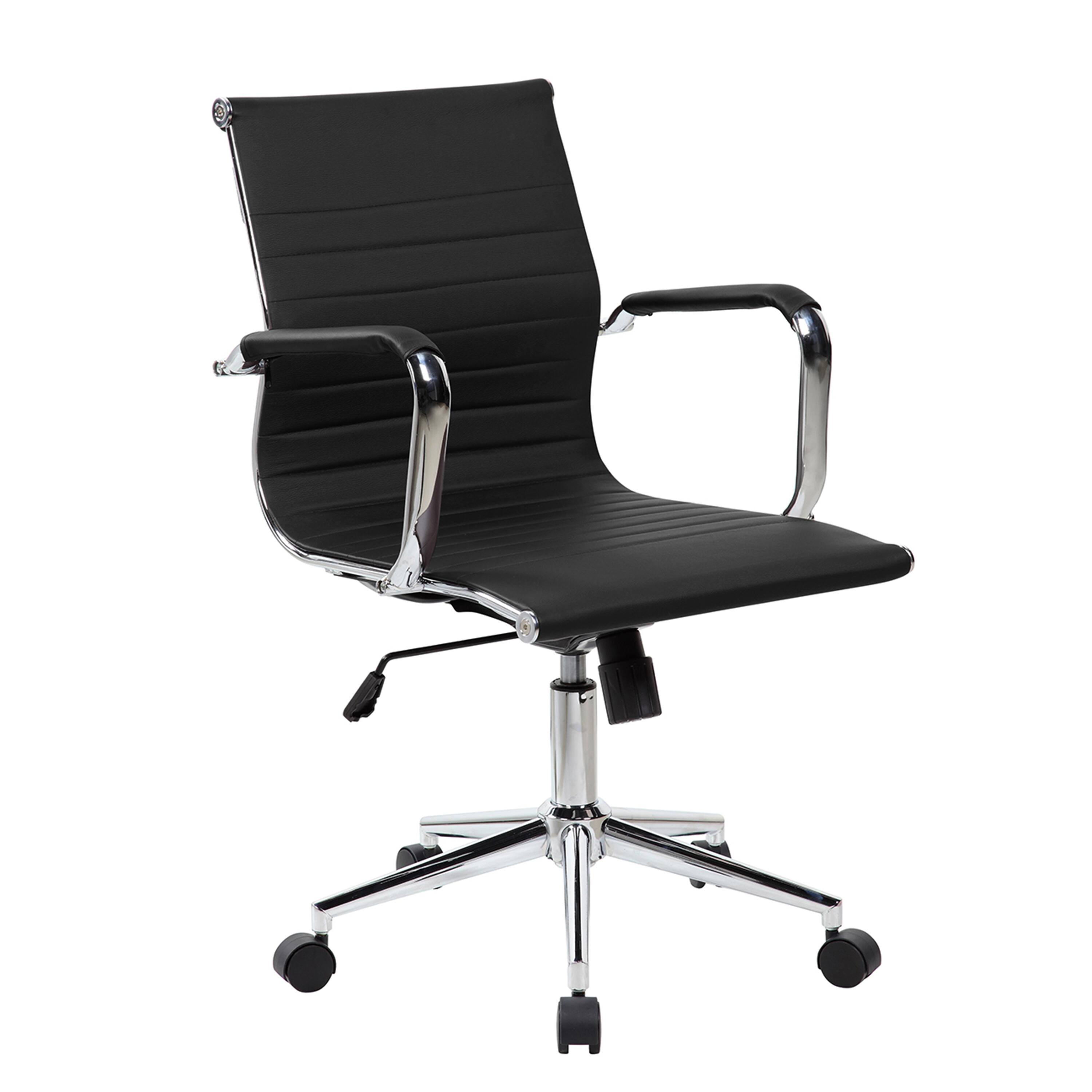 Angle. APRILSOUL - Modern Medium Back Executive Office Chair Black - Black.