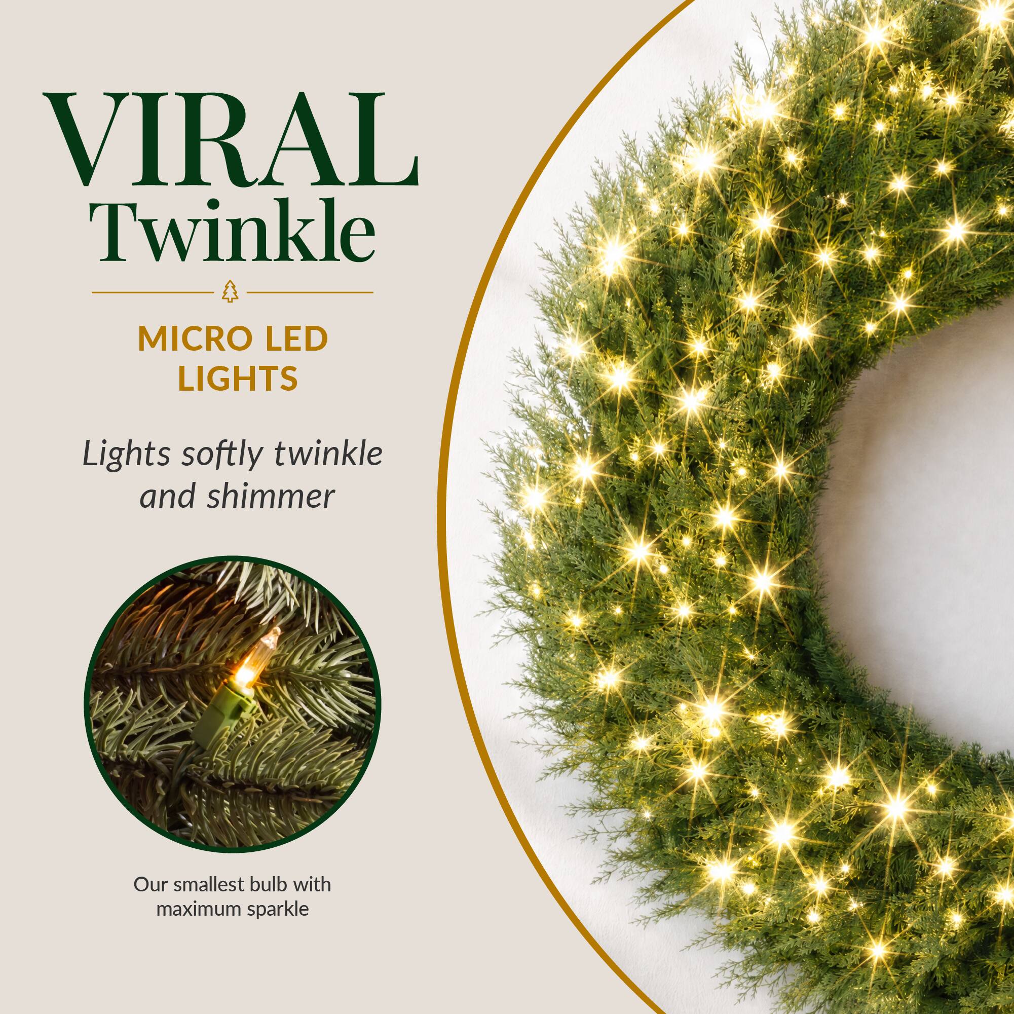 VIRAL Twinkle  
MICRO LED LIGHTS  
Lights softly twinkle and shimmer  
Our smallest bulb with maximum sparkle