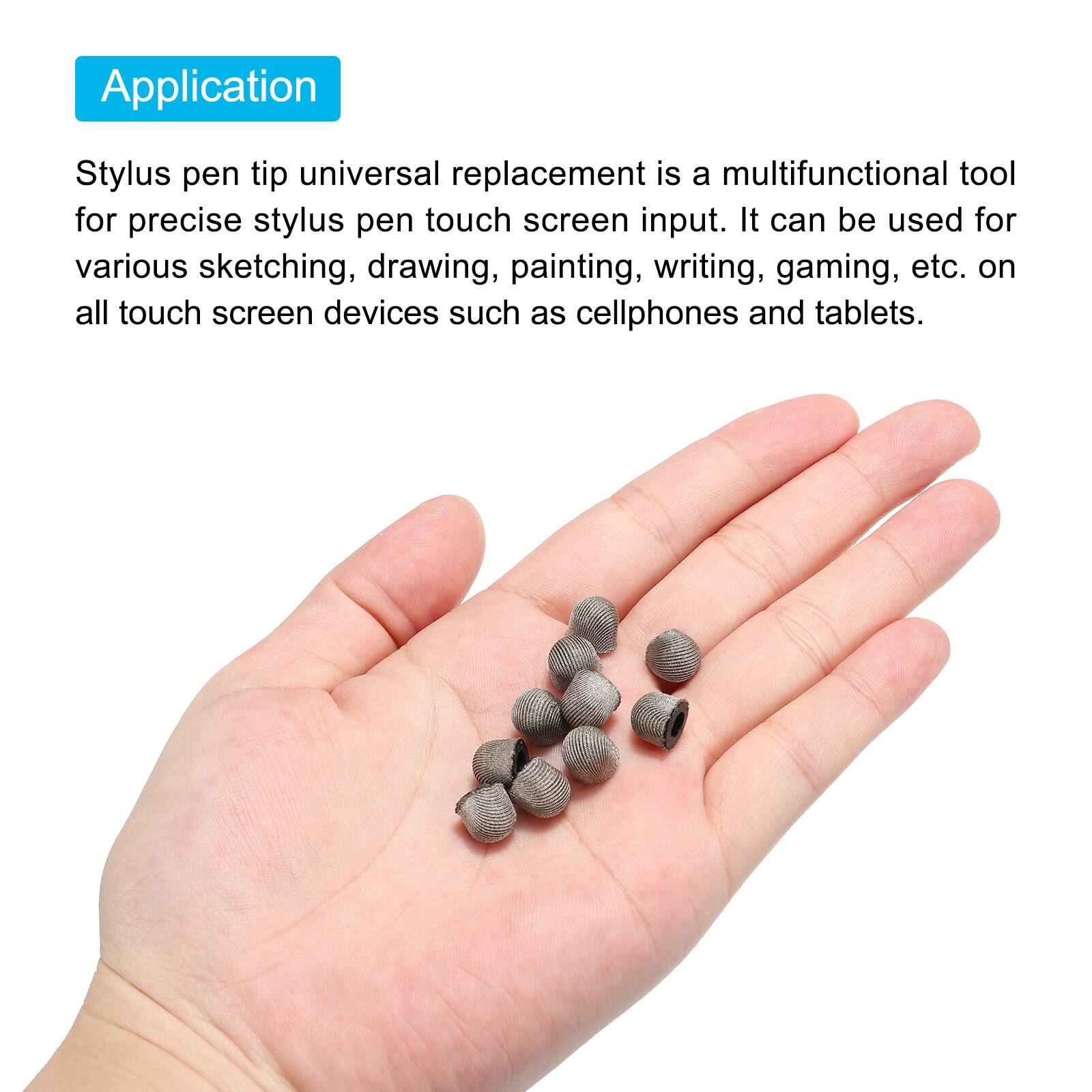 Application

Stylus pen tip universal replacement is a multifunctional tool for precise stylus pen touch screen input. It can be used for various sketching, drawing, painting, writing, gaming, etc. on all touch screen devices such as cellphones and tablets.
