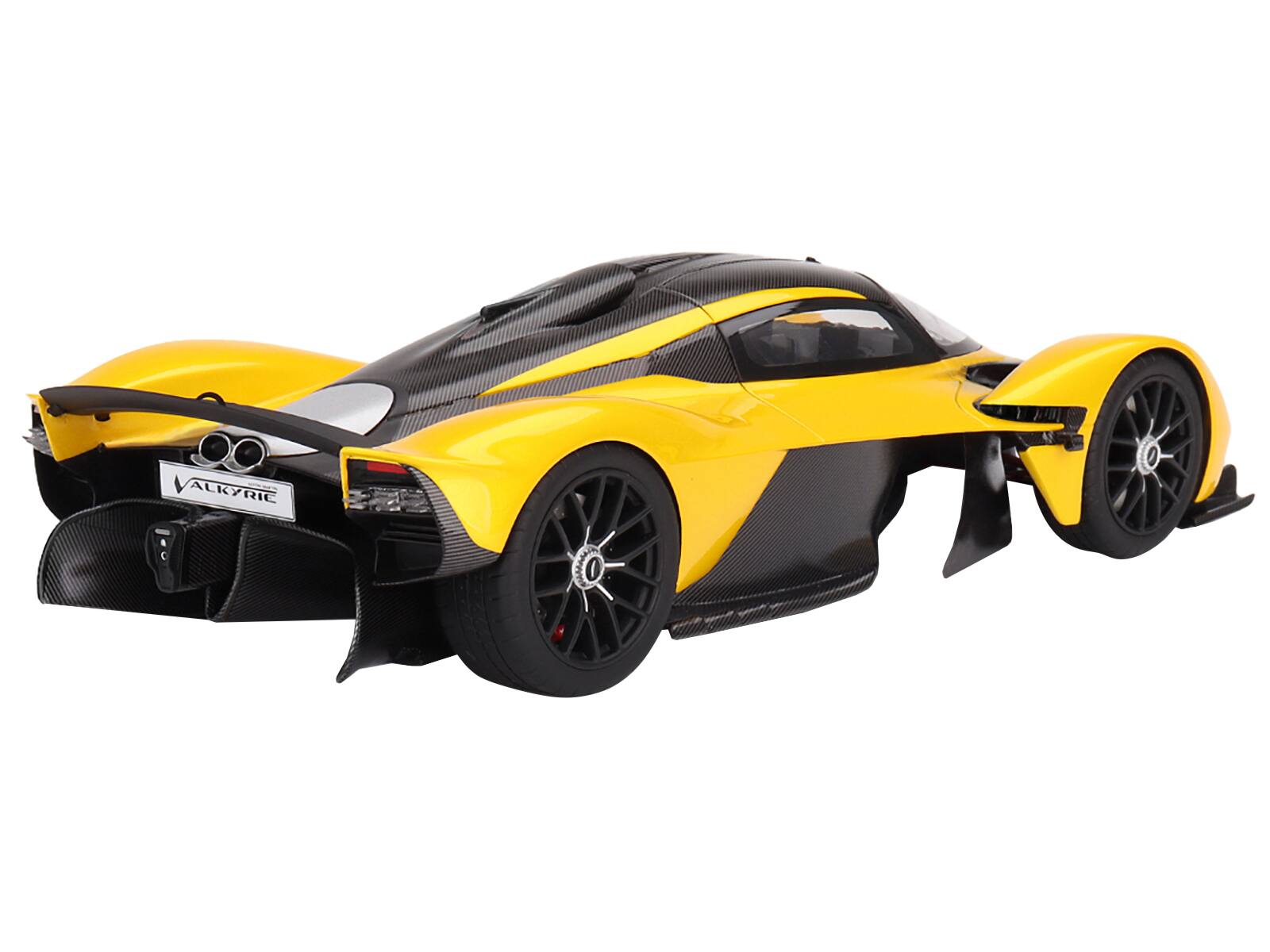 Alt View 1. Top Speed - Aston Martin Valkyrie Cosmopolitan Yellow Metallic and Carbon 1/18 Model Car by Top Speed - Yellow Metallic.