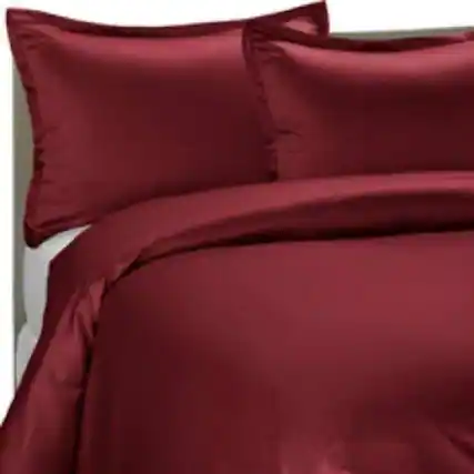 Front. Home Collection - Brielle Home 100% Premium 250TC Modal Bedding Collection Sateen Duvet Cover 68" x 86" & One 20" x 26" Sham Twin Dark Red - Dark Red.