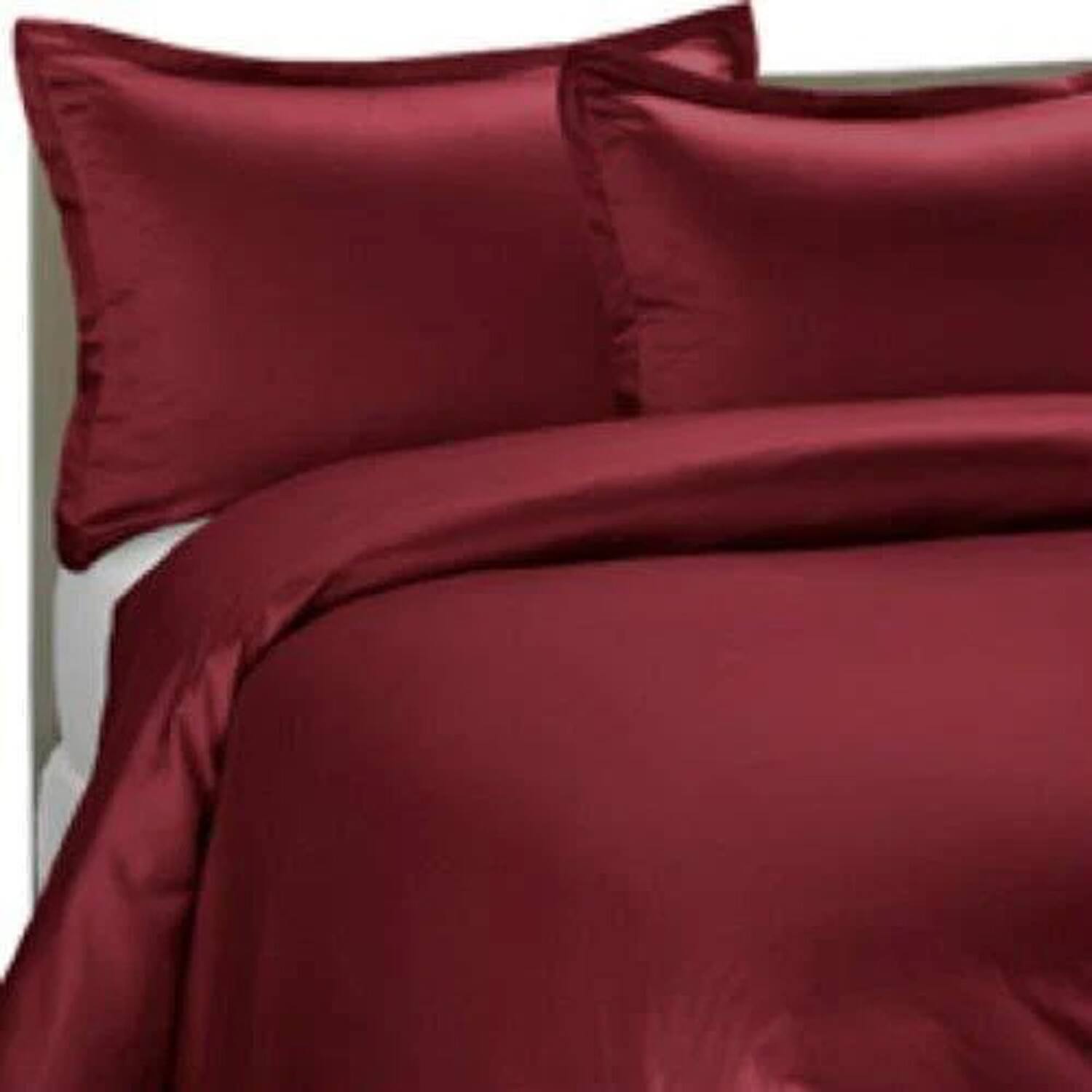 Front. Home Collection - Brielle Home 100% Premium 250TC Modal Bedding Collection Sateen Duvet Cover 68" x 86" & One 20" x 26" Sham Twin Dark Red - Dark Red.