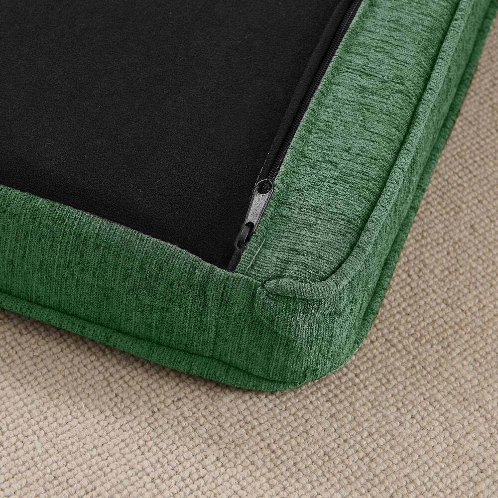 Alt View 1. APRILSOUL - Elegant rectangular pet bed for big and oversized dogs linen fabric dog sofa OLIVE GREEN - Olive Green.