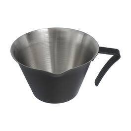 Unique Bargains - 1pc Stainless Steel Espresso Cup, V-Shaped Mouth Measuring Cup with Handle Scale 3.4oz/100ml - Black