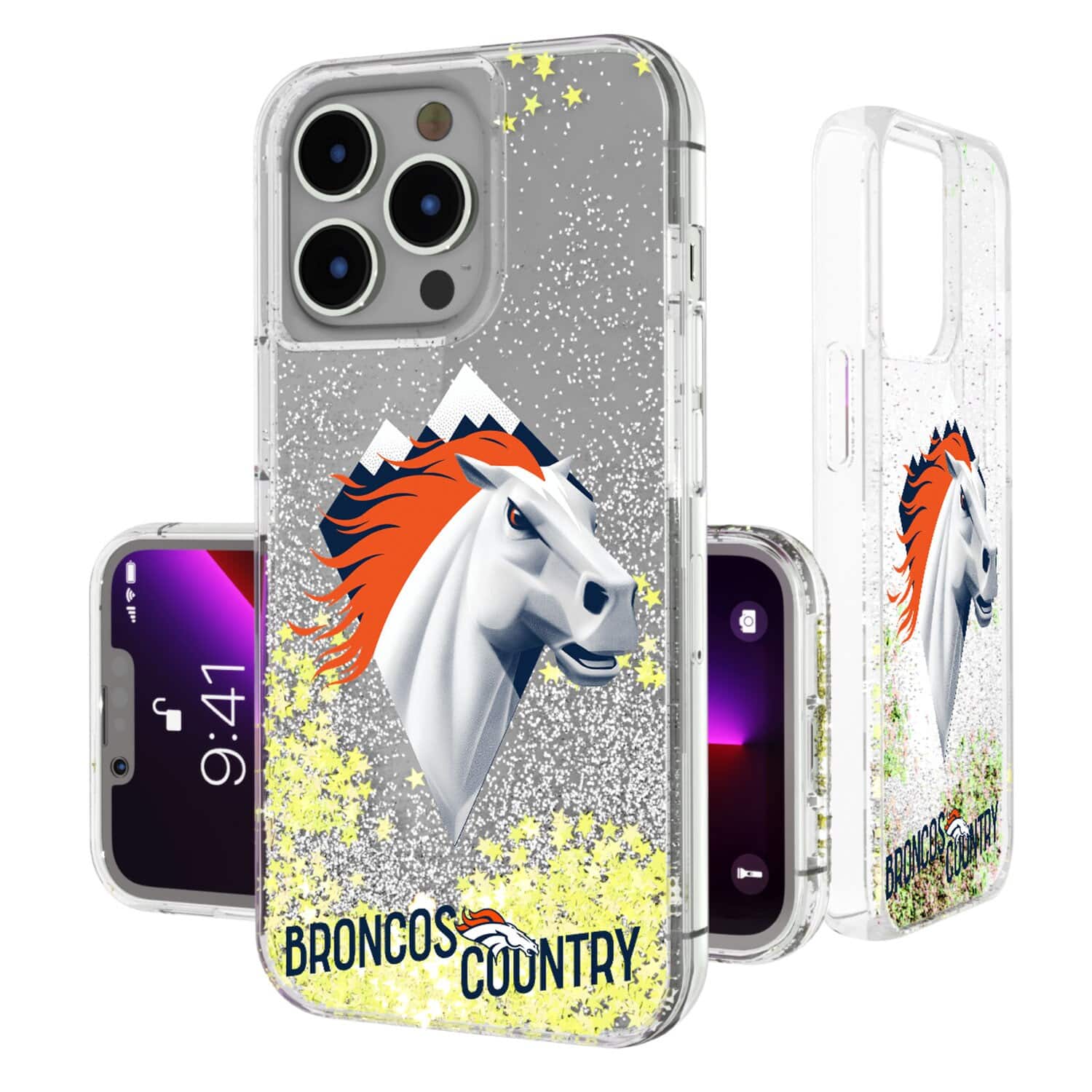 Keyscaper - NFL - Denver Broncos - iPhone Glitter Case - 15 Pro - Multicolor