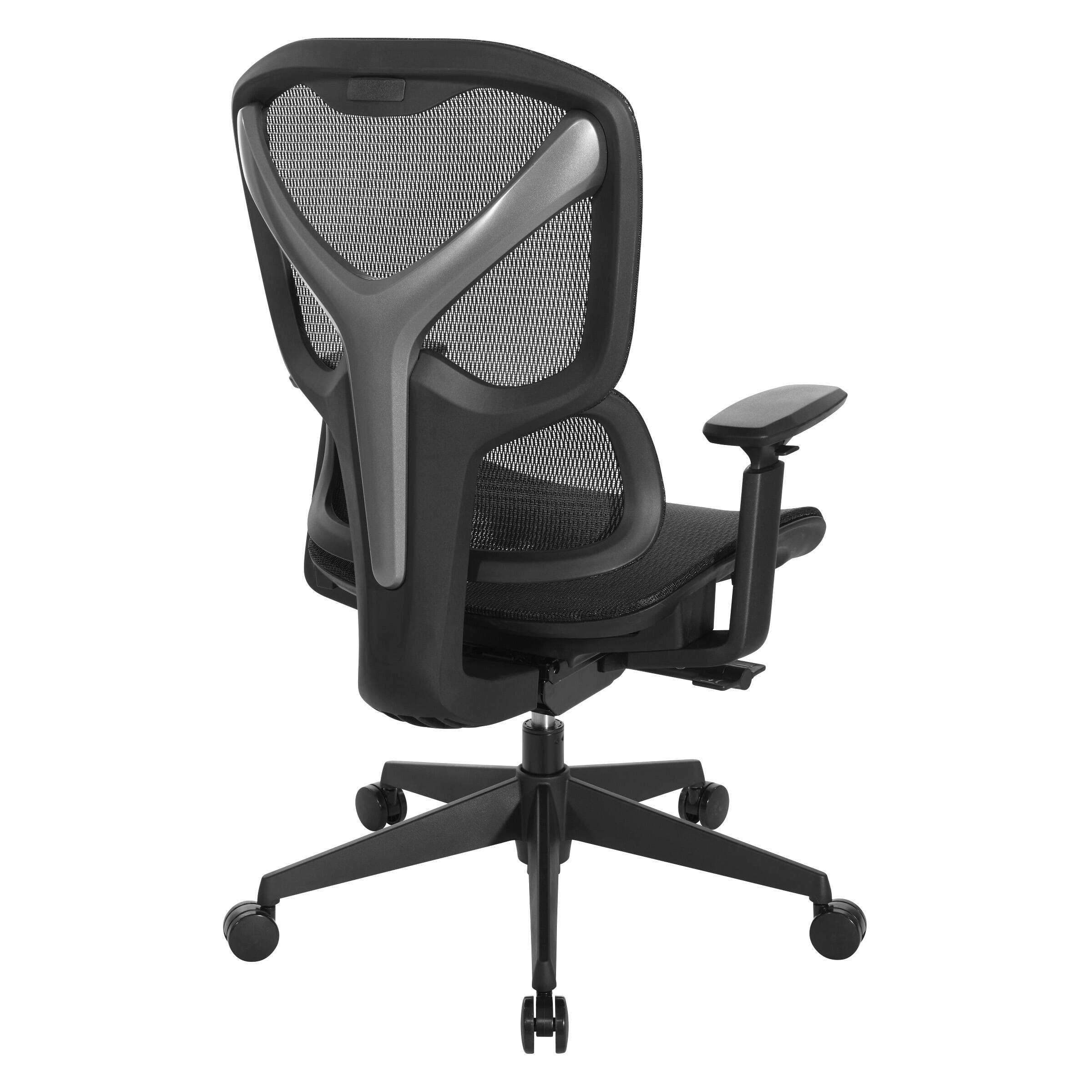 Alt View 11. OSP Home Furnishings - High Back Mesh Back Manager’s Chair with Self-Adjusting Lumbar Support and Adjustable Arms - Black.