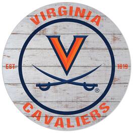 Jardine - Virginia Cavaliers 20'' x 20'' Indoor/Outdoor Weathered Circle Sign - White
