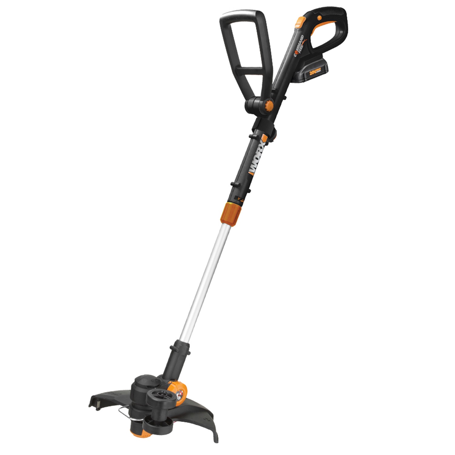 WORX - 20V 12" Cordless Straight Shaft Grass Trimmer (1 x 2.0 Ah Battery and 1 x Charger) - Black - Front_Zoom