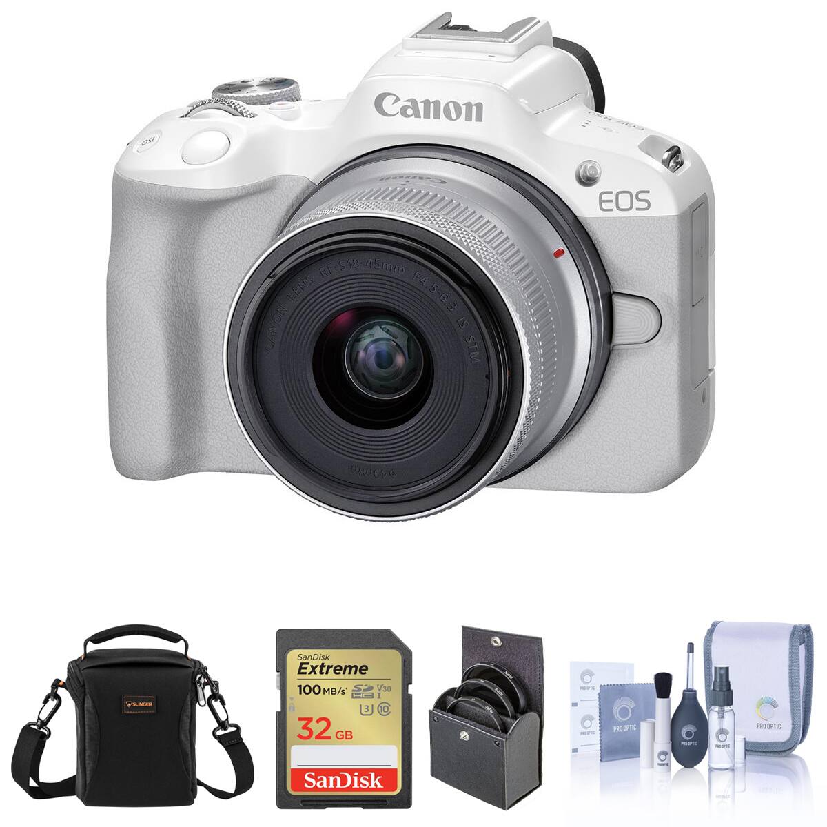 Canon RF-918 45mm Lens F4.5-6.3 Canon IS STM EOS

SanDisk Extreme 100 MB/s S V30 ELL 32 GB

SUNGER

NIPE 100%

PROOPTIC

MODICIO

PROORDO

PROOPTIC