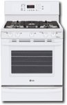 Front Standard. LG - 30" Self-Cleaning Freestanding Gas Convection Range - White.