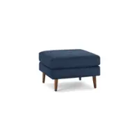 Burrow - Mid Century Nomad Ottoman - Navy Blue - Front_Zoom