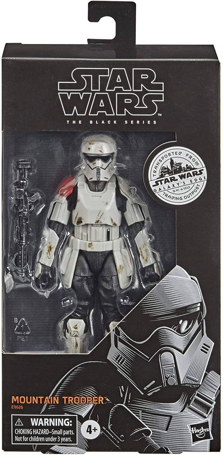 STAR WARS™ THE BLACK SERIES  
TRANSPORTED FROM  
STAR WARS: GALAXY'S EDGE  
OUTPOST TRADING POST  
MOUNTAIN TROOPER  
E9626  

WARNING: CHOKING HAZARD - Small parts. Not for children under 3 years.  
4+  

Hasbro
