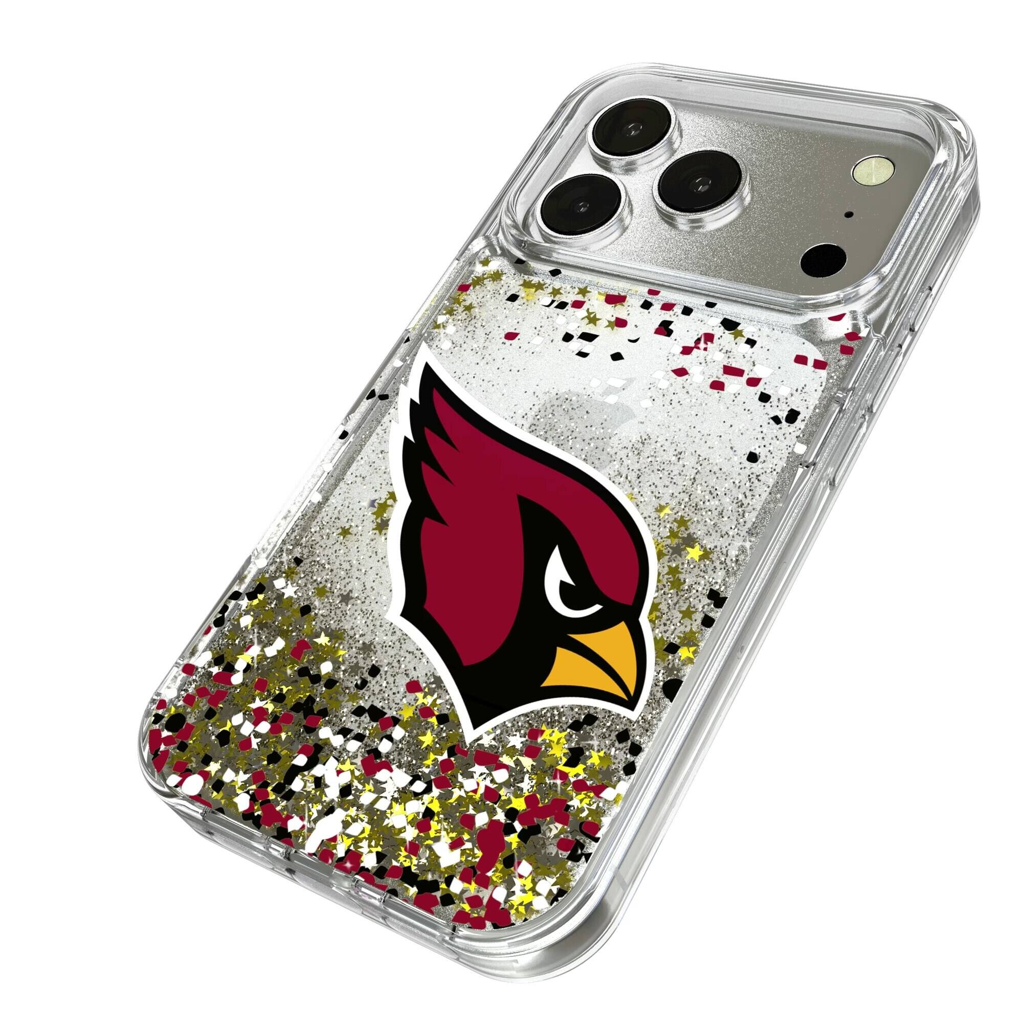 Alt View 1. Keyscaper - Arizona Cardinals iPhone Glitter Case with Confetti Design - 16 Pro - Multicolor.
