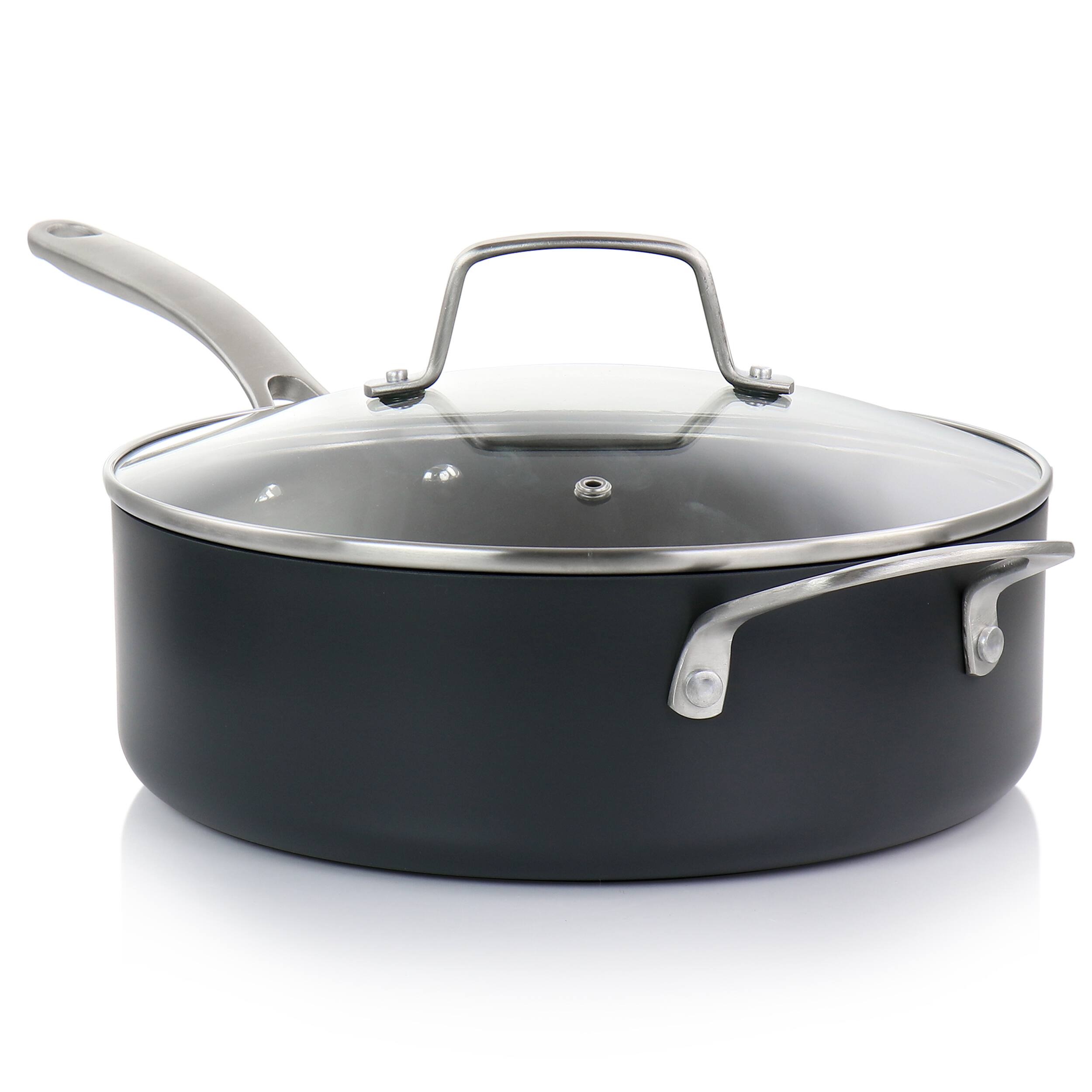 Alt View 2. Martha Stewart - Martha Stewart 10 Piece Nonstick Hard Aluminum Cookware Set in Matte Black - Matte Black.