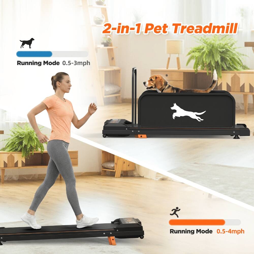 2-in-1 Pet Treadmill  
Running Mode 0.5-3mph  
Running Mode 0.5-4mph