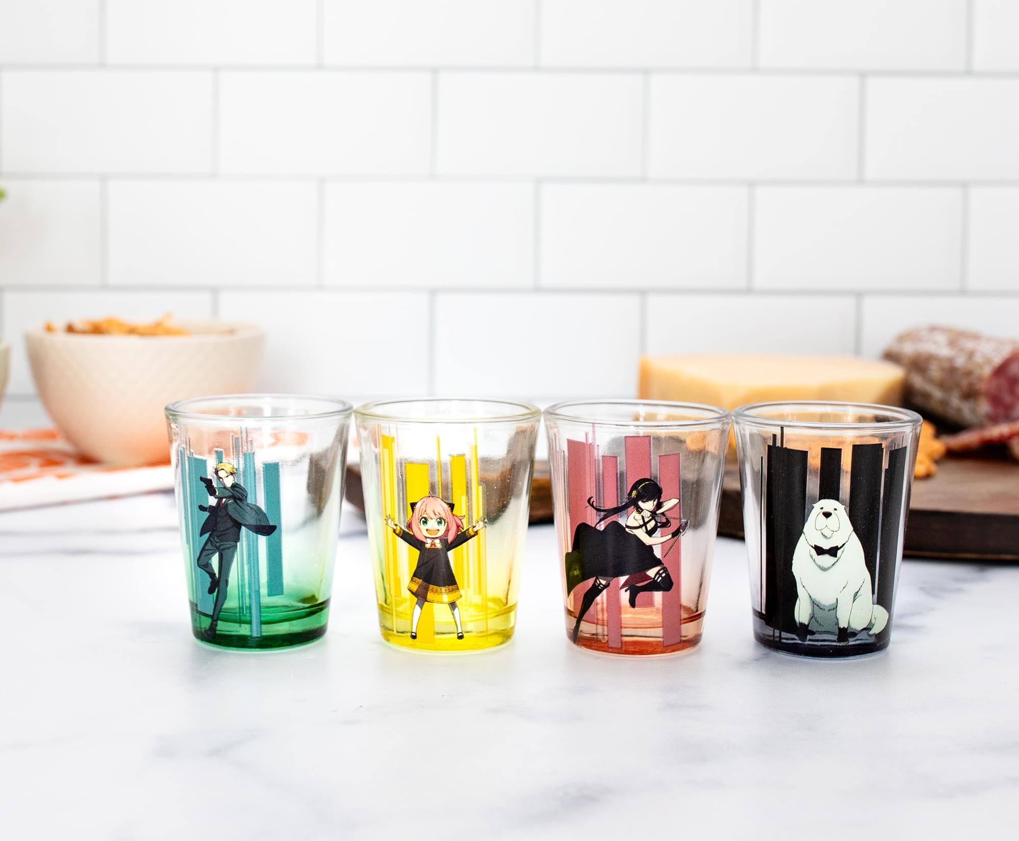 Alt View 10. Silver Buffalo - Spy x Family Trio and Logo 2-Ounce Mini Shot Glasses | Set of 4 - Pink.