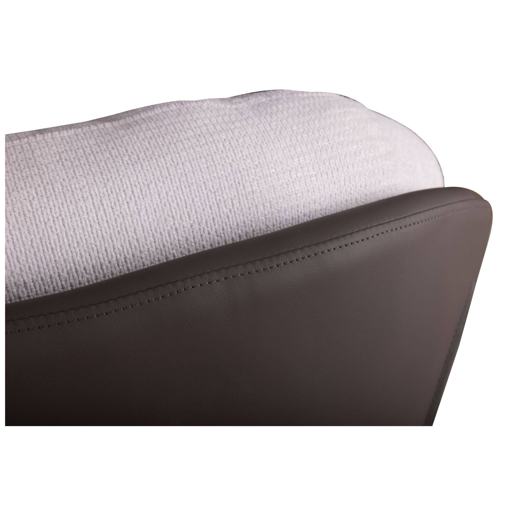 Alt View 7. Boyel Living - White Modern Chenille Chair. Swivel Office Chair with Faux Leather and Black Metal Base Frame for Small Spaces - White.