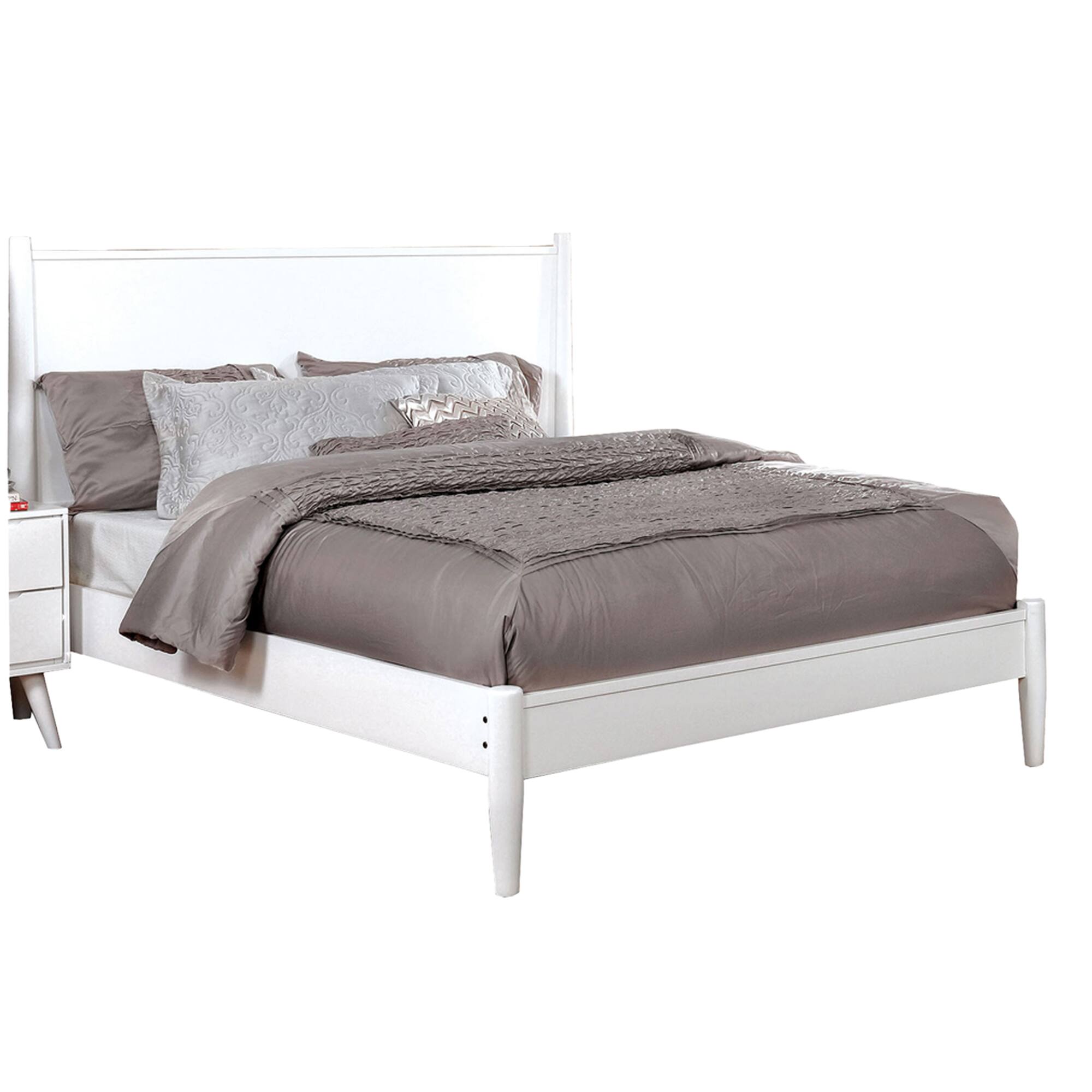 Alt View 1. Manhattan Lane - Bekor 3 Pc Full Size Bedroom Set, Mid-Century Modern Style - White.