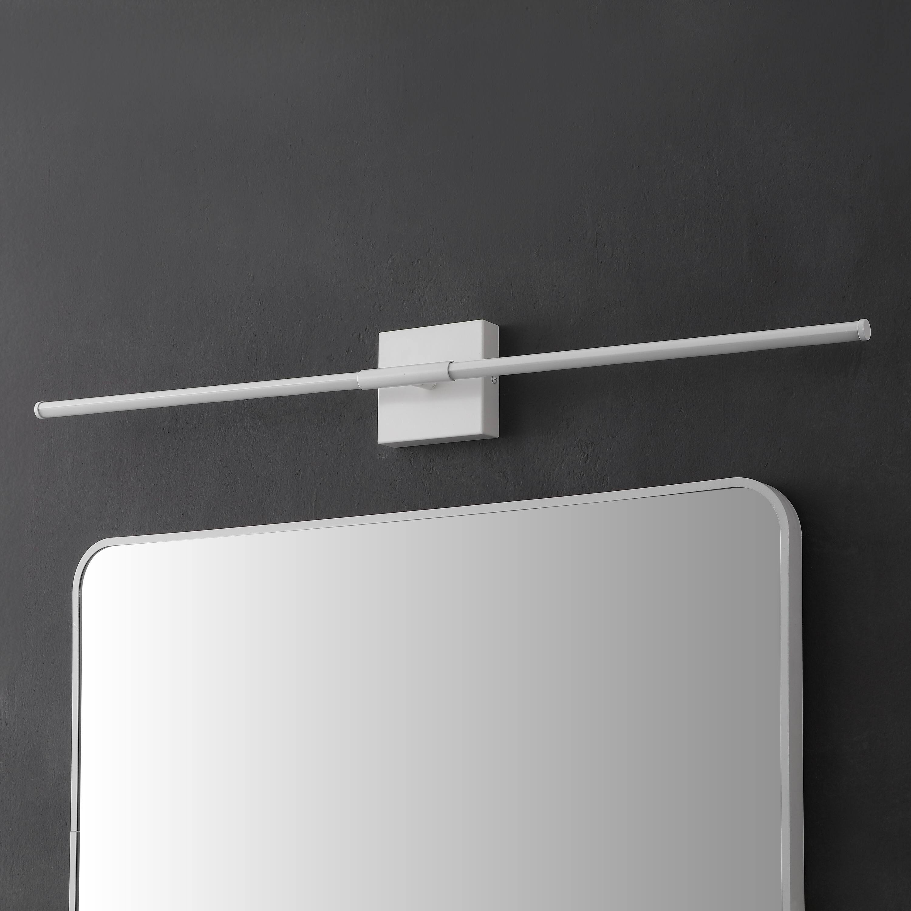 Alt View 10. Jonathan Y - McKenna 32" Modern Minimalist Dimmable Integrated LED Metal Wall Sconce, White - White.