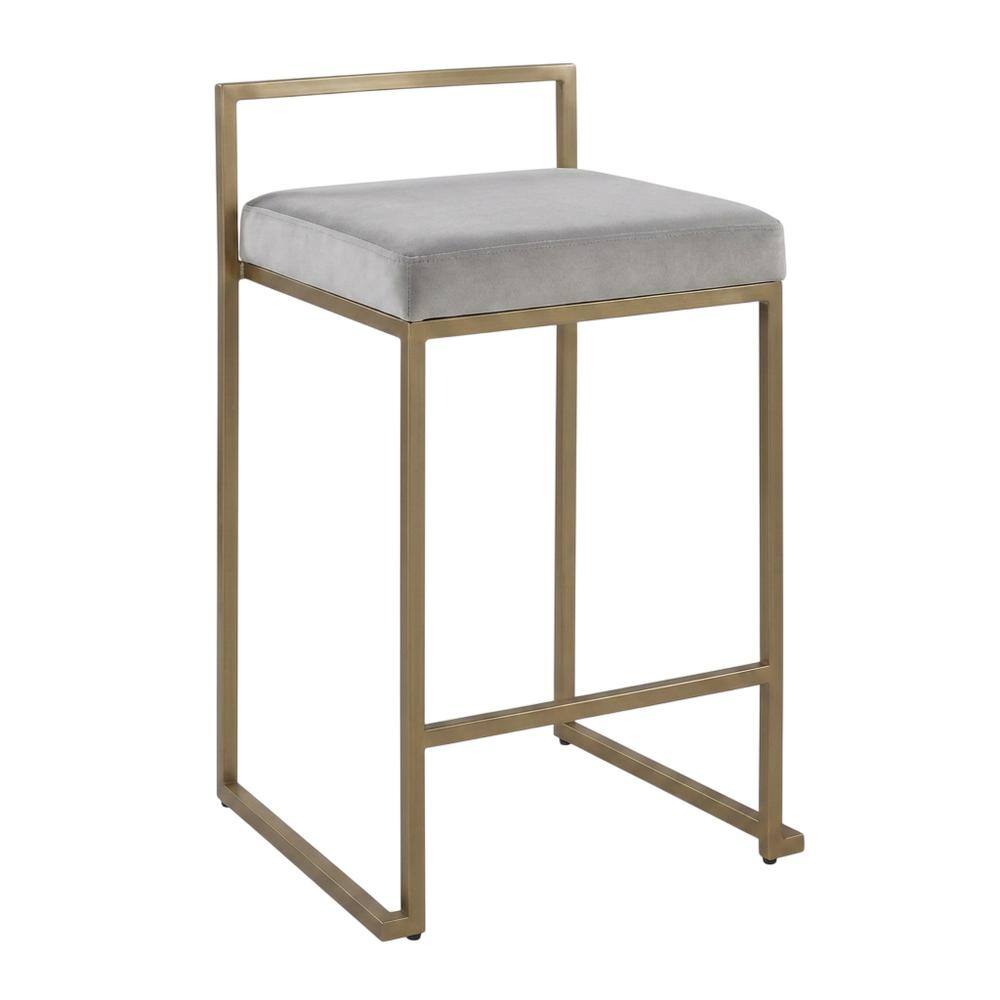 Front. Crosley Furniture - Harlowe 2-Piece Bar Stool Set - 2 Stools - Gray.