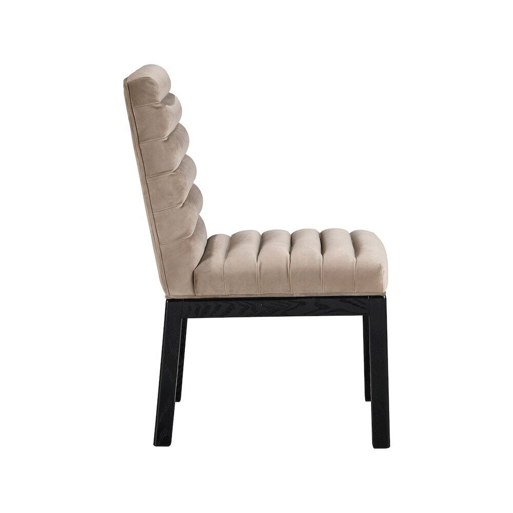 Alt View 2. Meridian Furniture - Evelyn Taupe Velvet Dining Chair - Beige.
