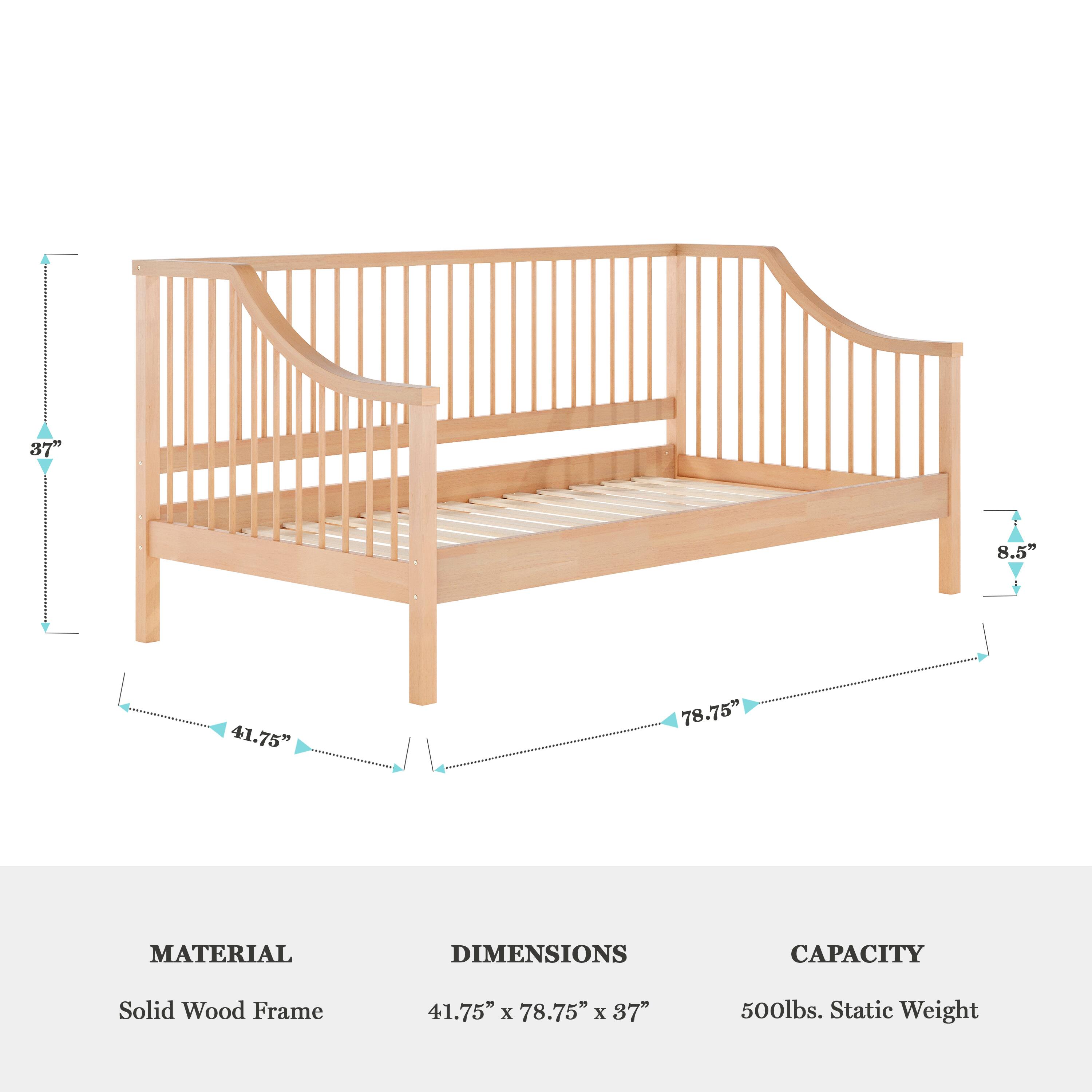 - **Material:** Solid Wood Frame
- **Dimensions:** 41.75" x 78.75" x 37"
- **Capacity:** 500lbs. Static Weight