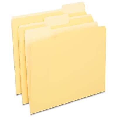 Staples - File Folders, 1/3-Cut Tab, Letter Size, 100/Box - Yellow