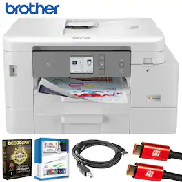 Brother - INKvestment All-in-One Color Inkjet Printer + 26 Month Protection Warranty & Cable Bundle