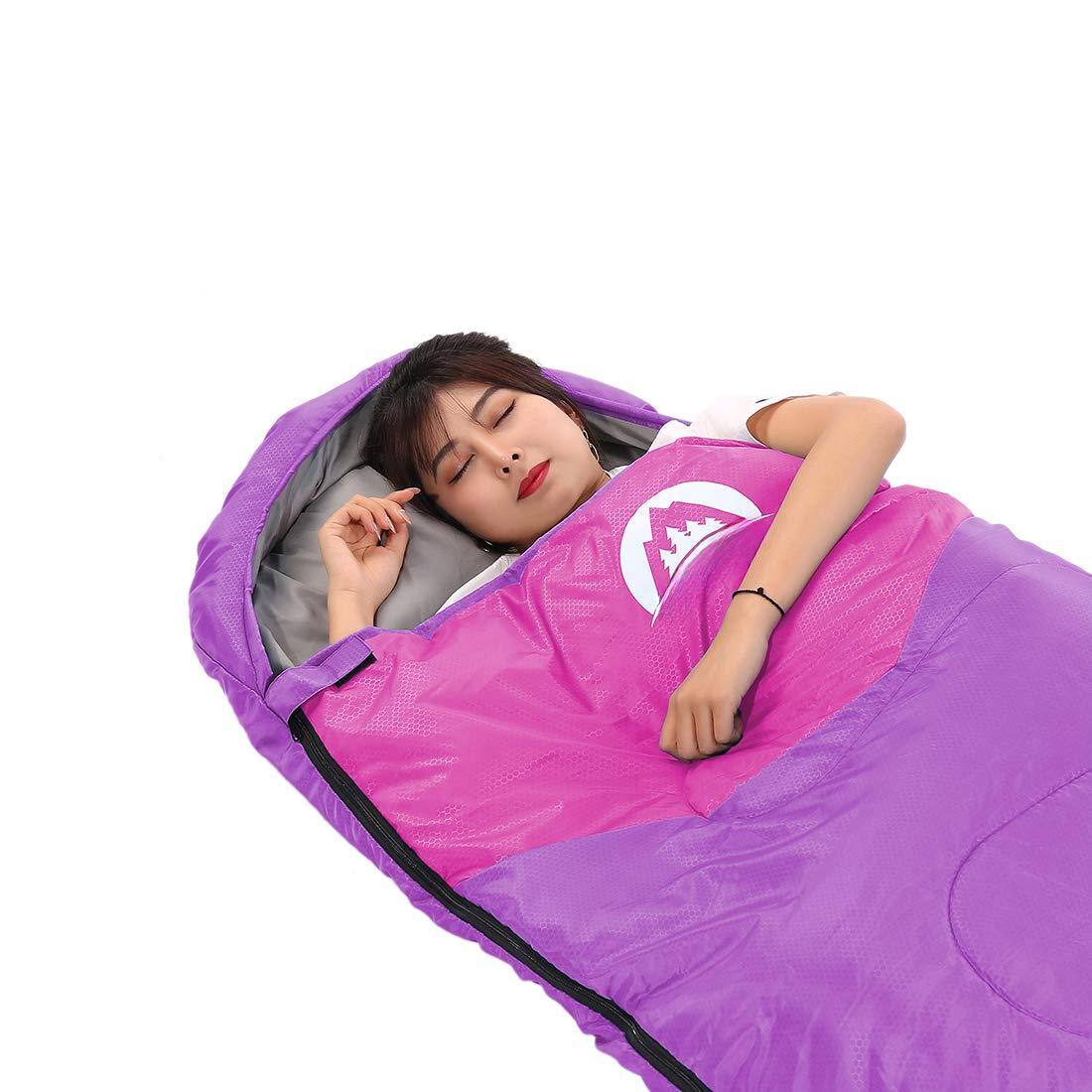 Alt View 4. Skar Audio - Sleeping Bag 3 Seasons summer Spring Fall Warm & Cool Weather Lightweight Waterproof Indoor Outdoor - Thick-Puple Single.