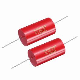 Unique Bargains - 2pcs 40uF 250V Axial MKP Film Capacitor for Audio Speaker Crossover Frequency Divider - Red