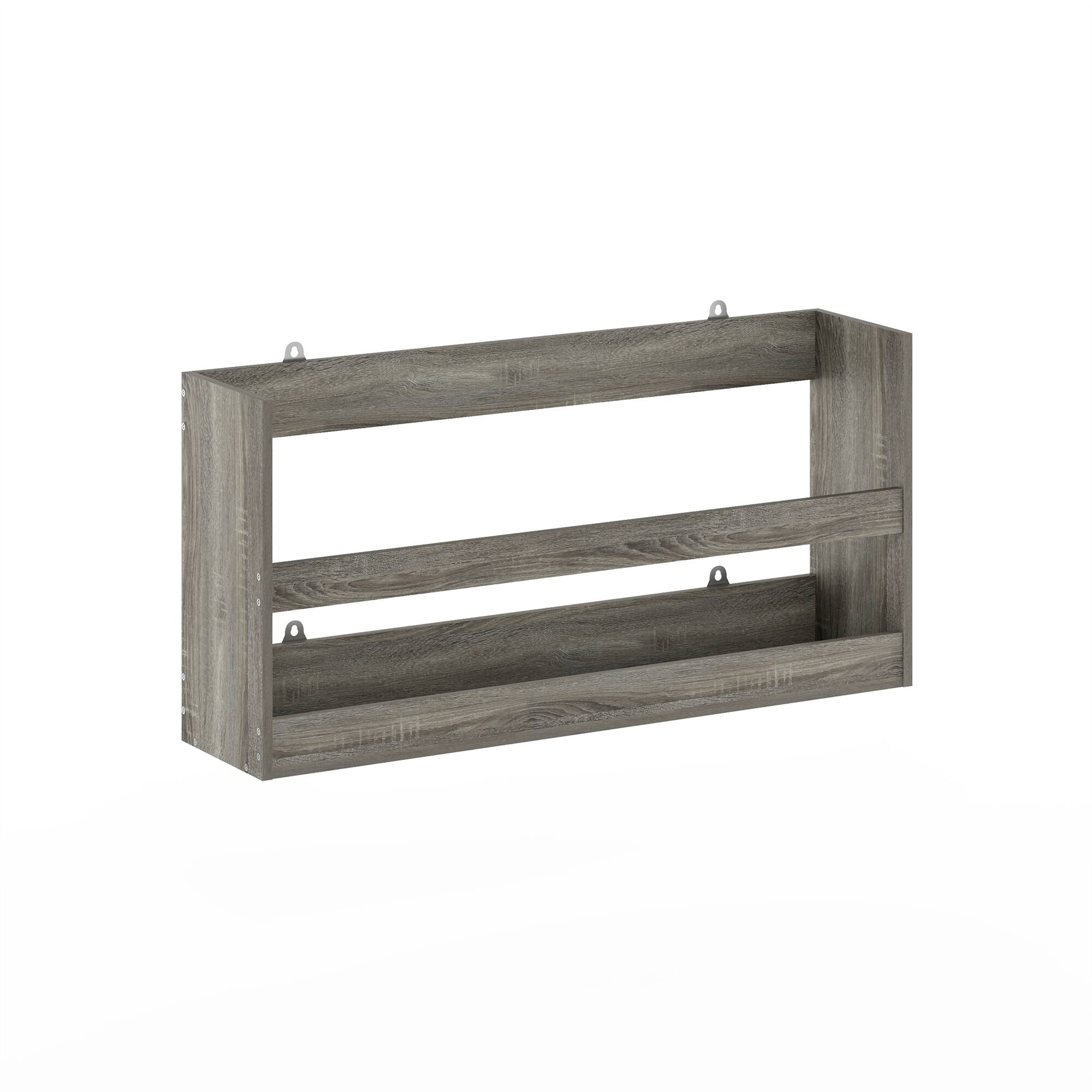 Front. Furinno - Hermite Multipurpose Wall Mounting Storage Shelf - French Oak.