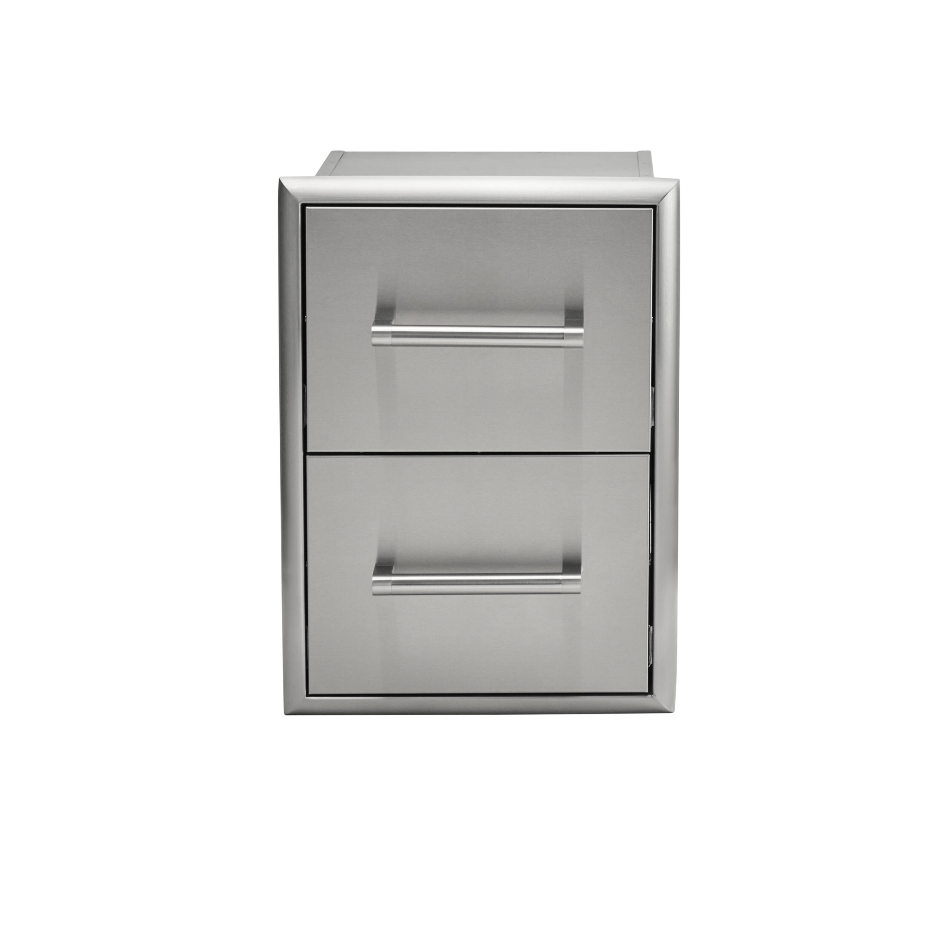 Angle. Coyote Outdoor Living - Coyote Outdoor Living 16" Double Drawer Cabinet - Stainless Steel.