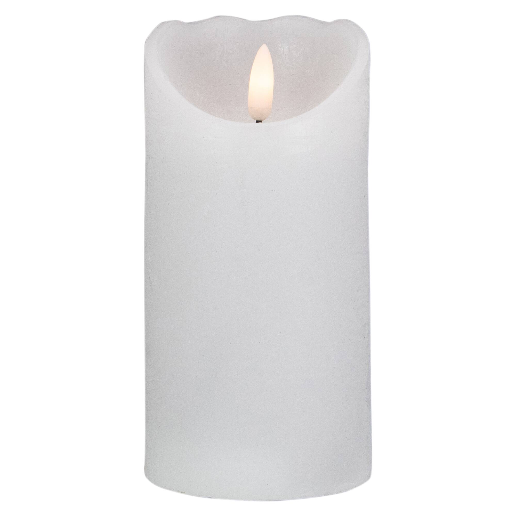 Northlight - LED Flameless Pillar Christmas Candle - 6" - White