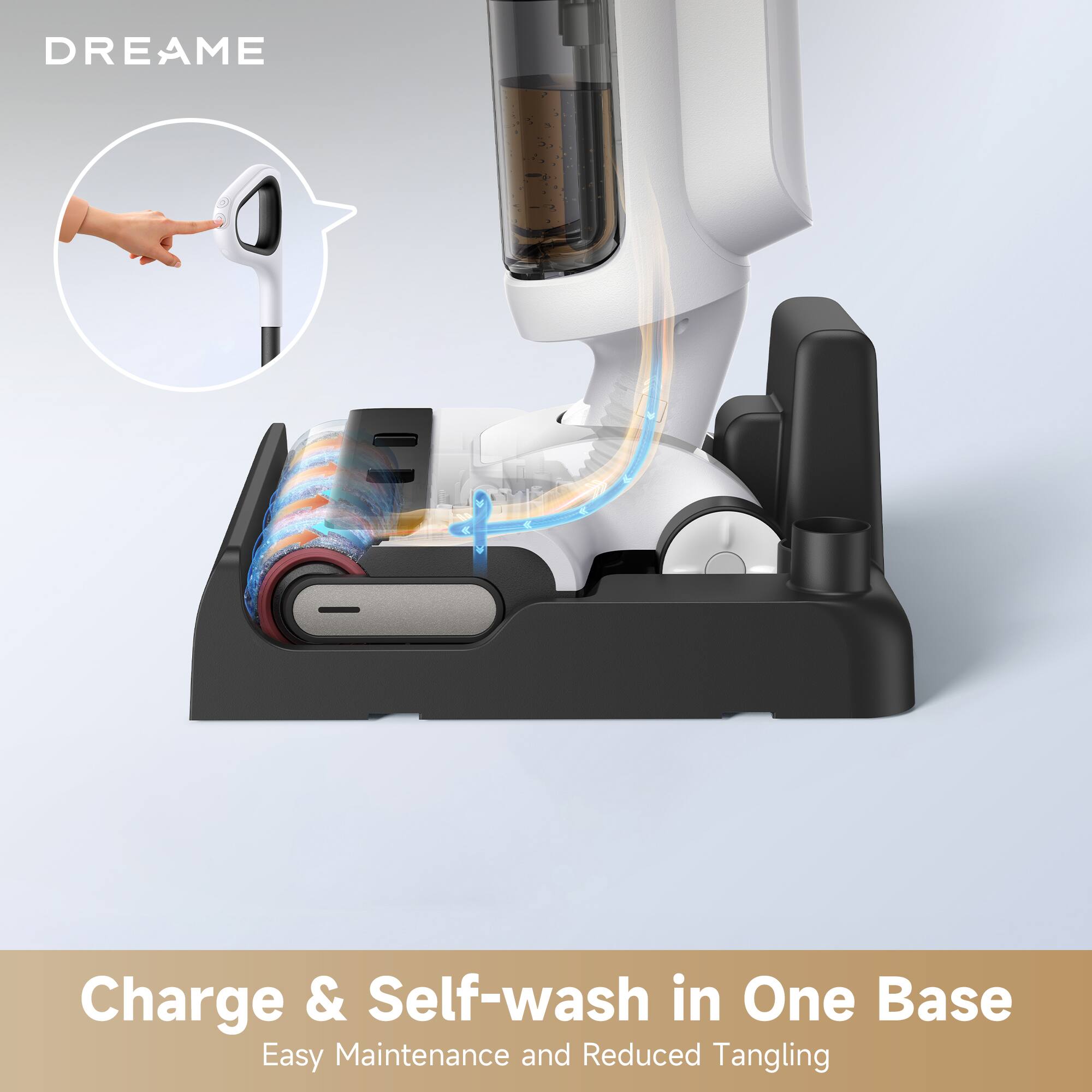 DREAME Charge & Self-wash in One Base Easy Maintenance and Reduced Tangling