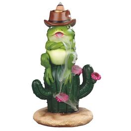 FC Design - 6.75"H Frog on Cactus Backflow Figurine Statue Office Desk Tabletop Home Decor Gift - Multi-Color