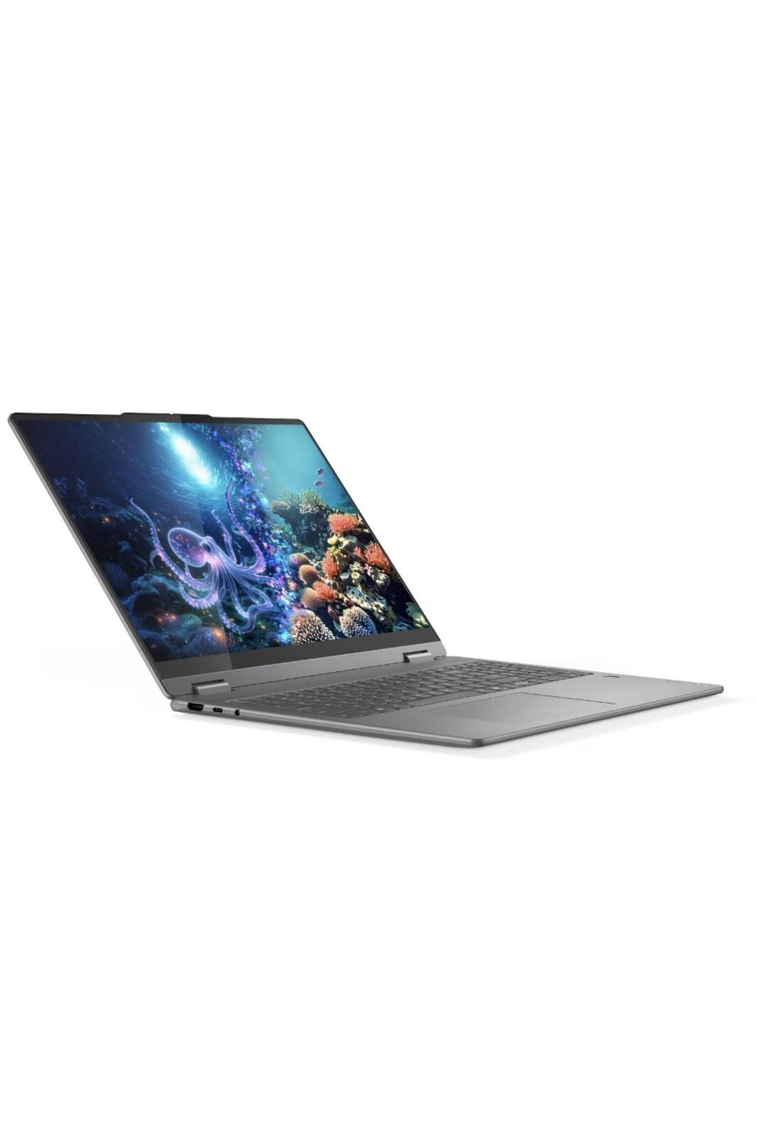 Left. Lenovo - Lenovo Yoga 2-in-1 Laptop 16.0 WUXGA Display (Intel Ultra 5-226v, 16GB LPDDR5X, 1TB M.2  PCIe SSD, Win 11 Pro) - Luna Grey.