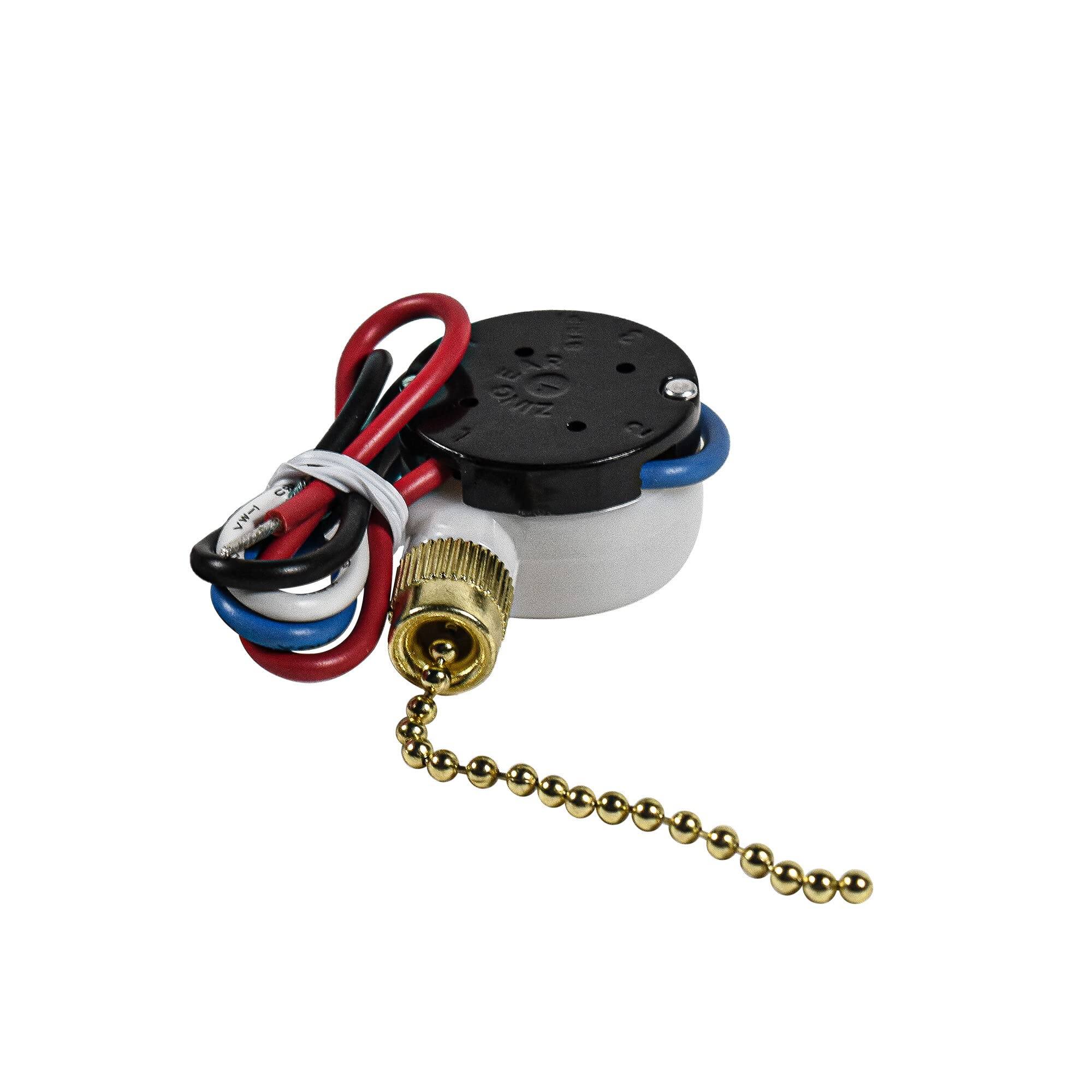 Back. HQRP - 3-Speed 4-Wire Ceiling Fan Pull Chain Switch, UL Listed, Replacement for Hunter Hampton Bay Harbor Breeze - black.