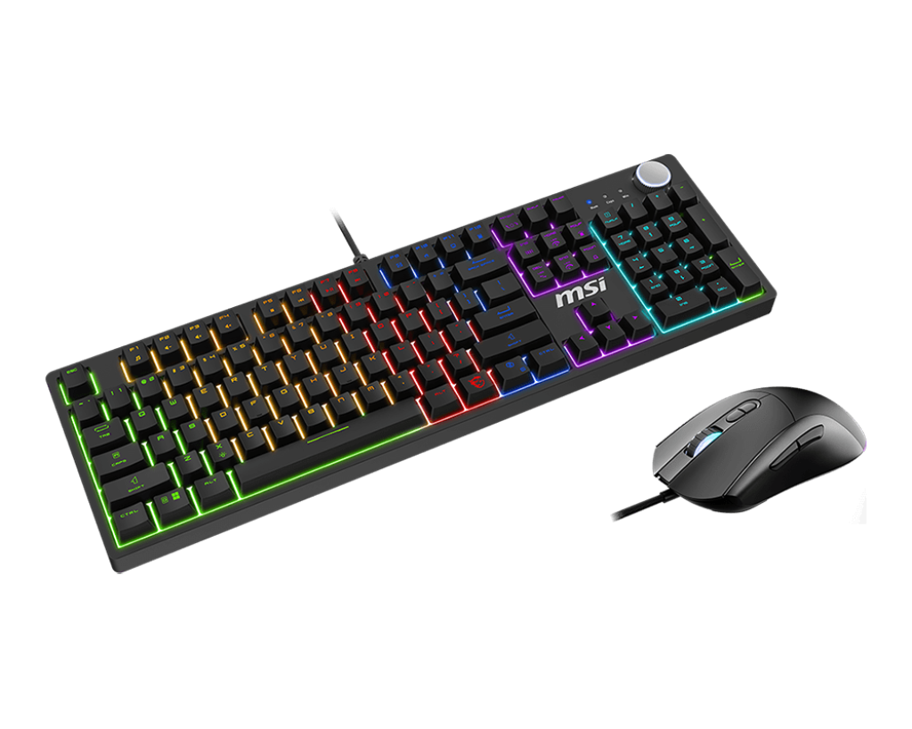 Angle. MSI - MSI Forge GK320 Combo RED US - RGB Gaming Keyboard & Mouse, Anti-Ghosting, 12,800 DPI, 13-Mode RGB, Black - Black.