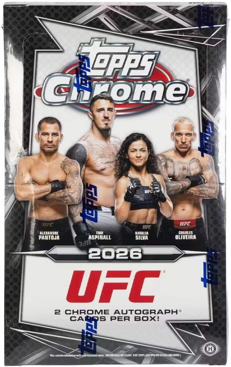 2026 Topps Chrome UFC Hobby Trading Card Box (2 Autographs Per Trading Card Box)