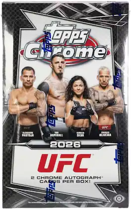 2026 Topps Chrome UFC Hobby Trading Card Box (2 Autographs Per Trading Card Box)